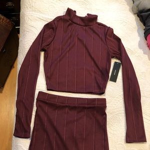 Lulu’s crop top and pencil skirt.